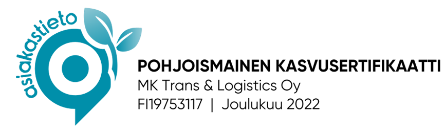 MK Trans & Logistics kotimainen kasvusertifikaatti